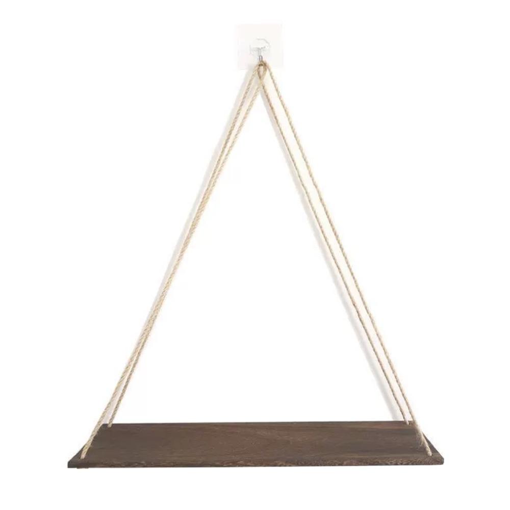 Dřevěná houpačka na zeď Visící konopné lano Plovoucí Dekorativní rostlina Květináč Podnos Úložné lano Police na knihy