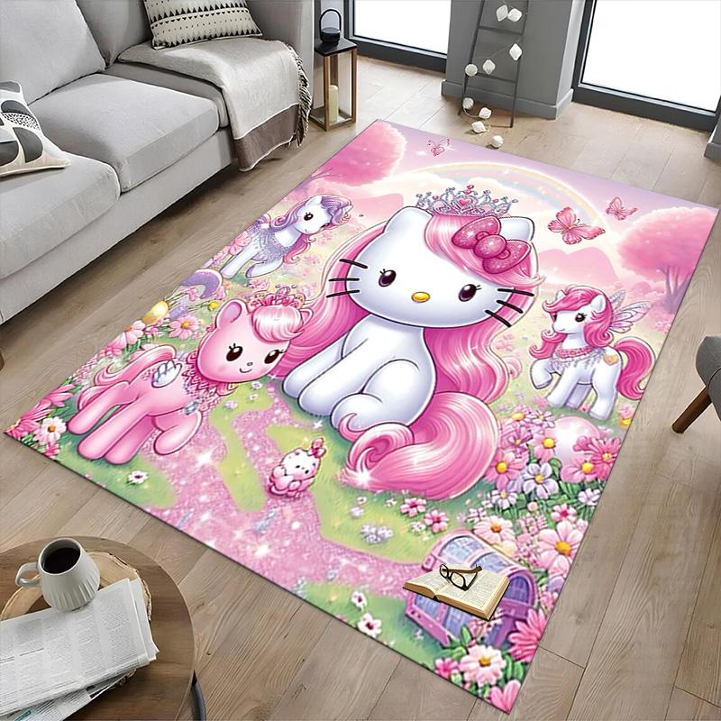 Hello Kitty Fantasy World Carpet For Playroom Bedroom Living Room Sofa Home Decorkids Game Area Rug Nonslip Floor Mat