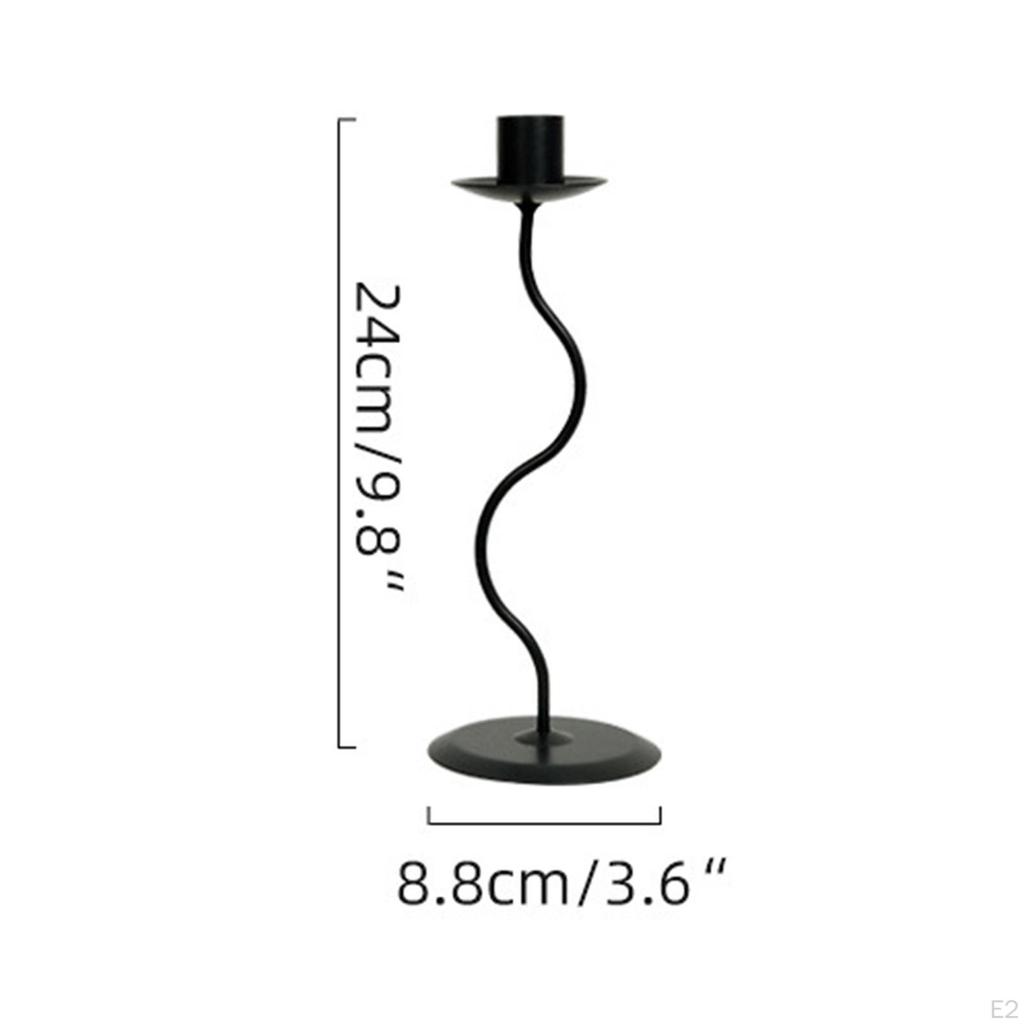 Black Conical Candle Holder Made of Iron, Table Decoration, Versatile, Traditional for Living Room,