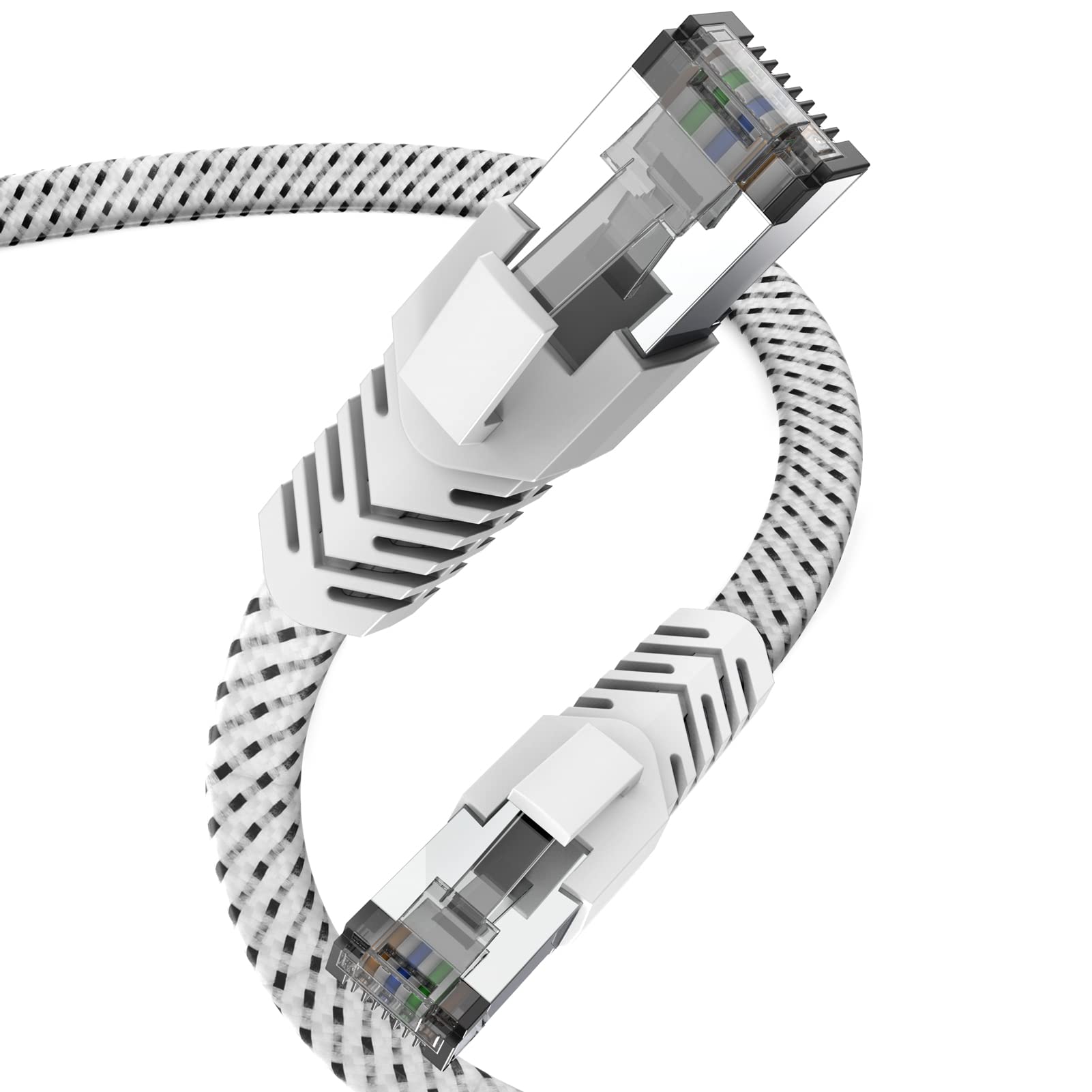 

Ankuly CAT8 5м LAN Mesh Категорія 8 LAN Супершвидкий CAT8 для та Більше Кабель, Плоский, Кабель, 40 Гбіт/с/2000 МГц, Відповідає стандартам, Екранований із захистом від перегинів, Сервери, білий