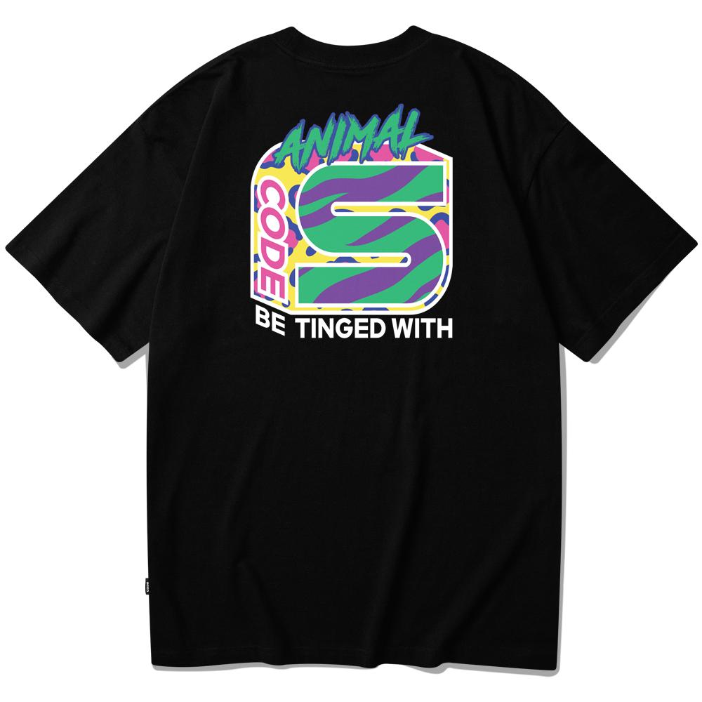 Seupeullaesikodeu Short Sleeve T-Shirt Black - Splash Animal