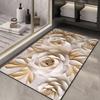 Embossed Flower Diatom Mud Mat Toilet Absorbent Mat Rubber Non-slip Door Mat Three-dimensional 3D Effect Carpet