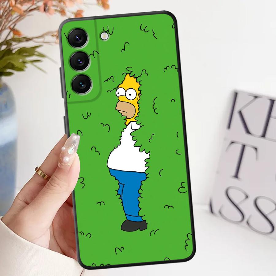Black Soft Phone Cover Case for Samsung Galaxy A32 A25 A71 A41 A35 A26 A72 A24 A55 A36 A23 A53 A51 A73 A22 A52 Funny Homer