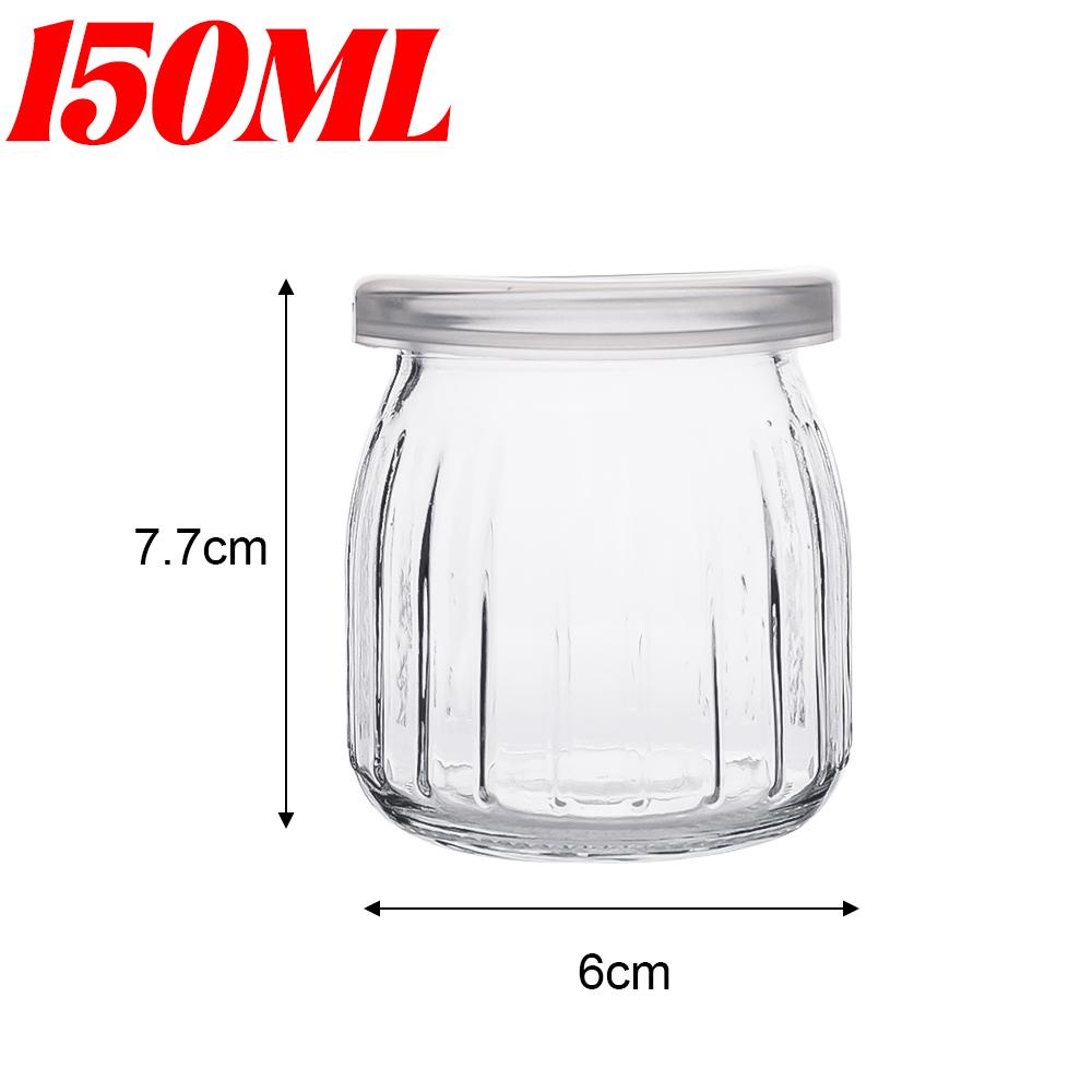 100/150/200ML Pudding Glass Bottle with PE Lids Clear Jars for Yogurt Jam Honey Home Kitchen Baking Accessories Creative Gifts