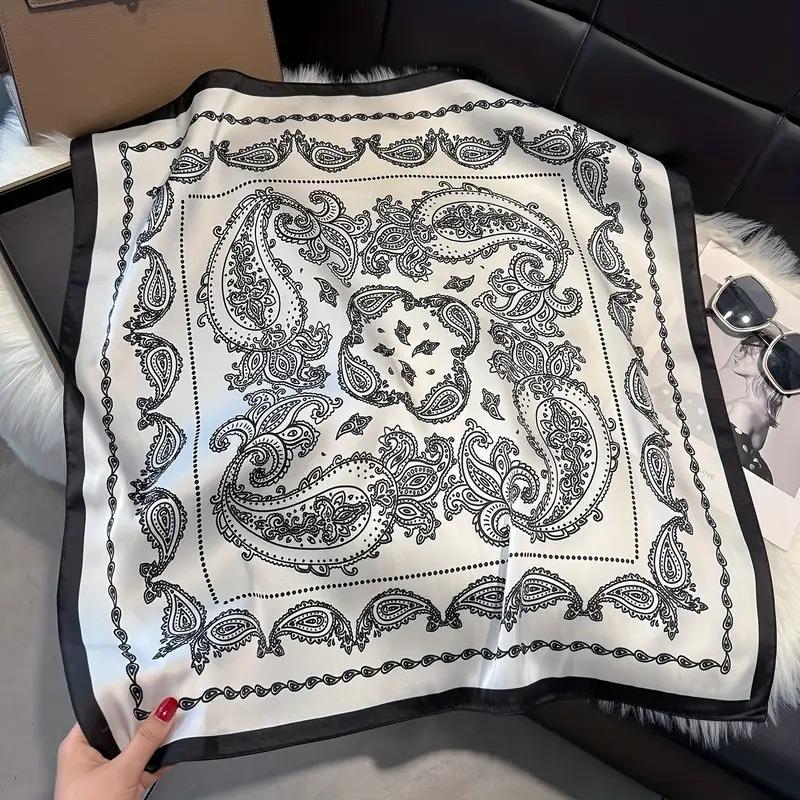 Vintage Paisley Print Square Scarf 70cm Elegant Women S Accessory