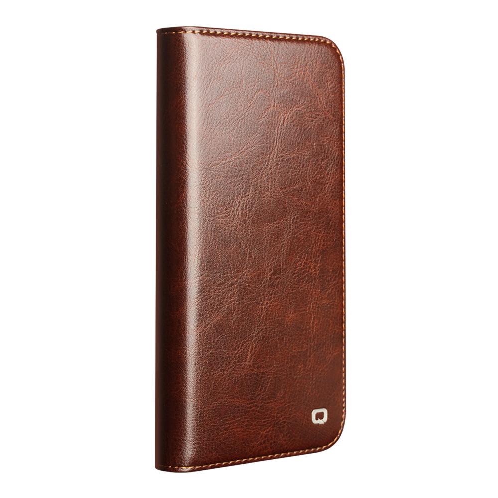 QIALINO For iPhone 17 Pro Case Wallet Stand Genuine Cow Leather Phone Cover