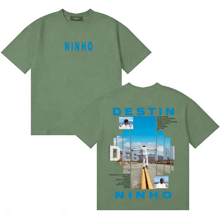 Rapper Ninho Destin Frence Music Poster Tshirt Gothic Loose Tshirts Unisex Women Double Sided Cotton Hot Sale Punk ONeck T Shirt