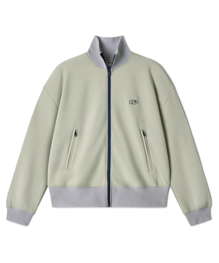 Peace Maker Color Block Track Zip Up Jacket (Olive)