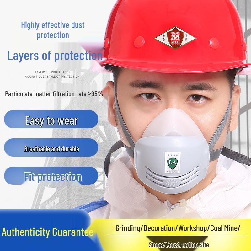 

Tang Feng 1201 White Silicone Dustproof Mask for Men: Industrial Anti-fog Dust & Ash Protection