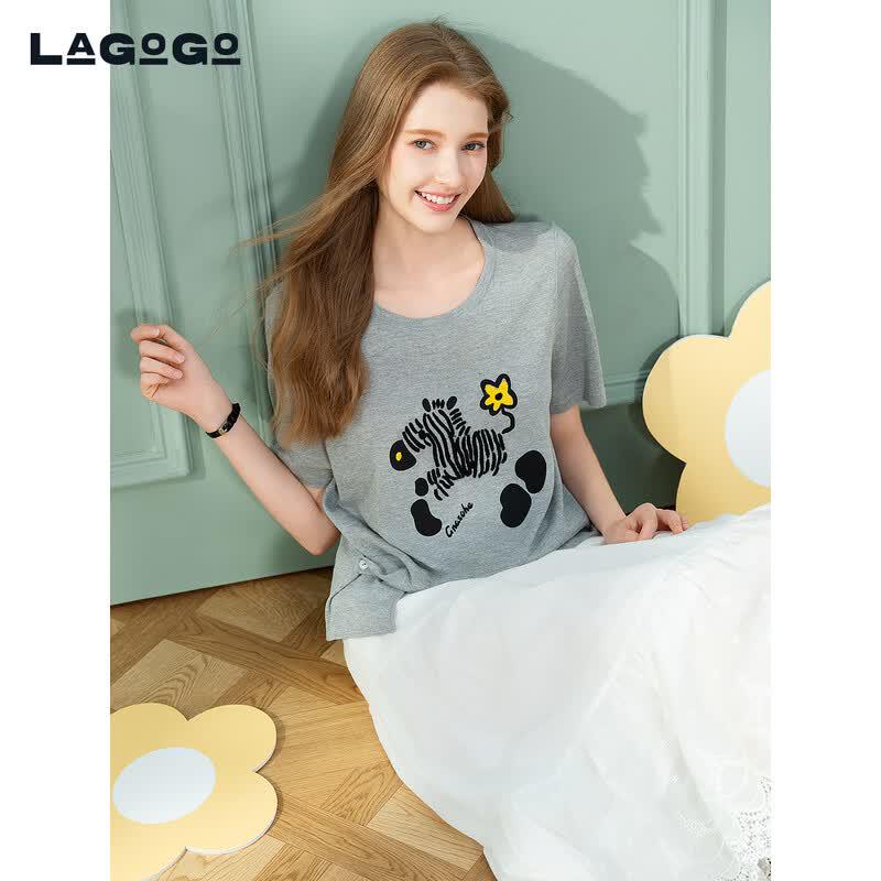 Женский вязаный топ с вышивкой и коротким рукавом LAGOGO S
