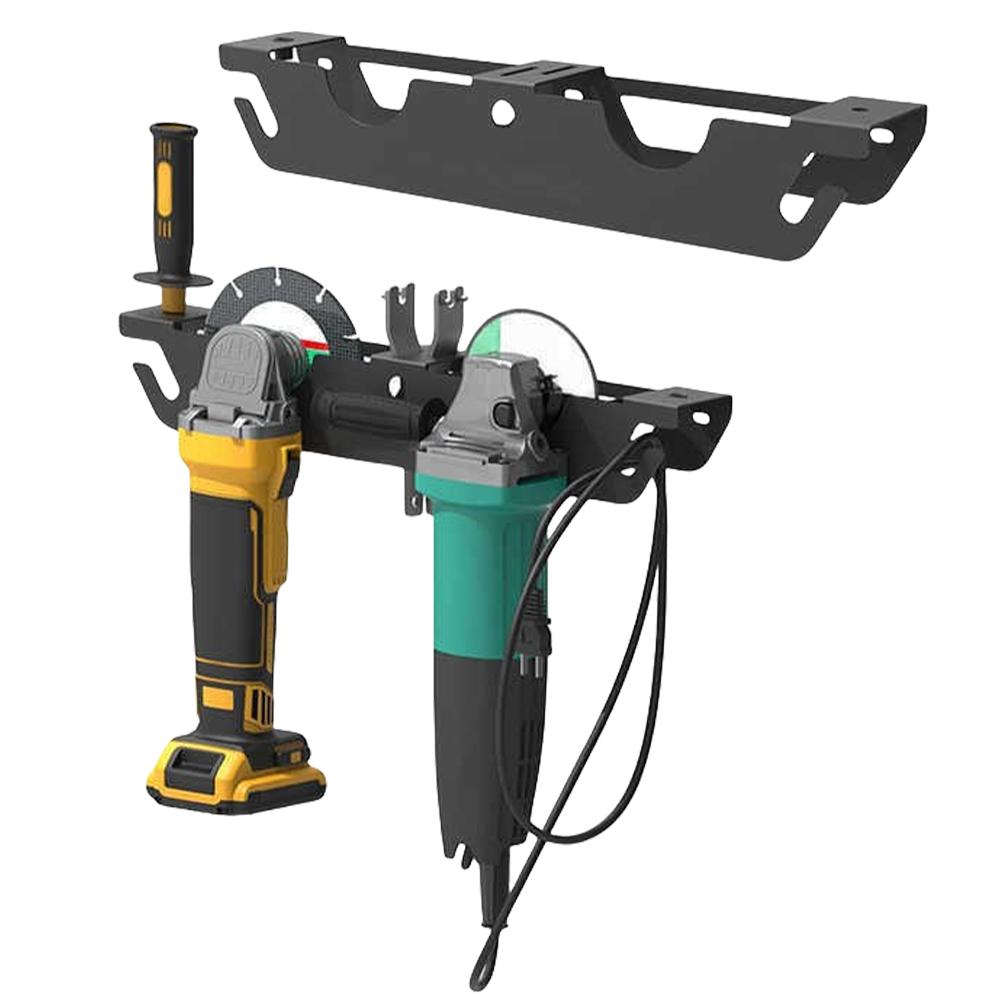 

Тримач для кутової шліфувальної машини з вішалкою для шнура, двосекційна стійка, стелаж для зберігання, стійка для полірувальних електроінструментів для різаків, полірувальників, робочого місця China Mainland