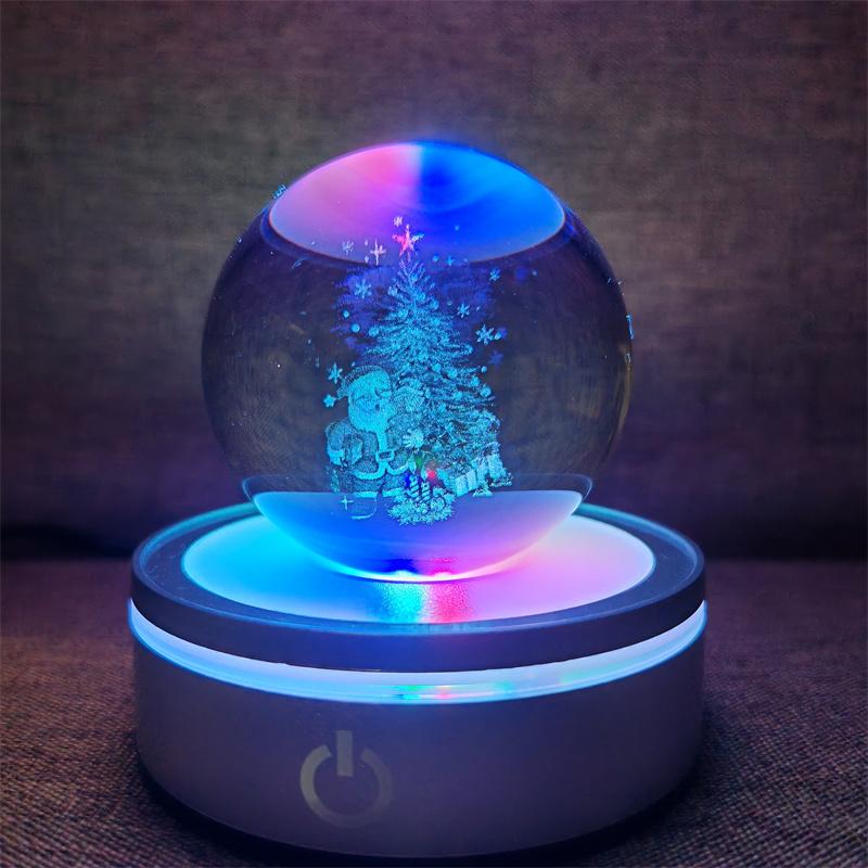 Veilleuse boule de cristal lumineuse planète galaxie astronaute 3D RVB lune lampe de table lampe d'ambiance décorations de table cadeaux pour enfants