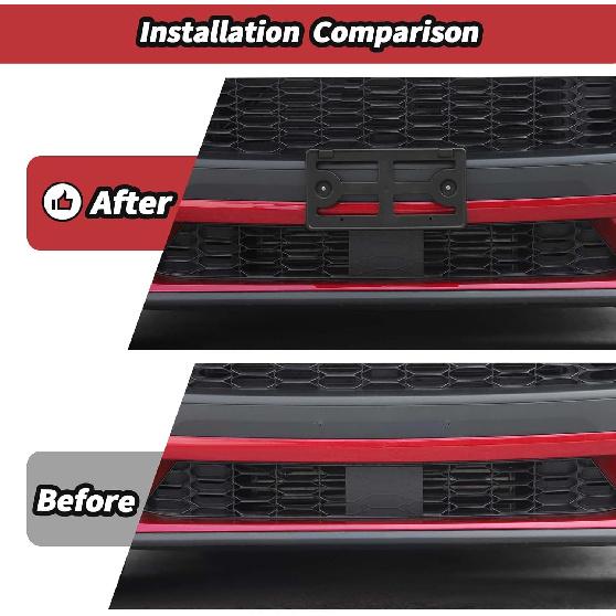 JeCar License Plate Bracket Frame for 2024+ Ford Mustang Front License Plate Holder Replacement