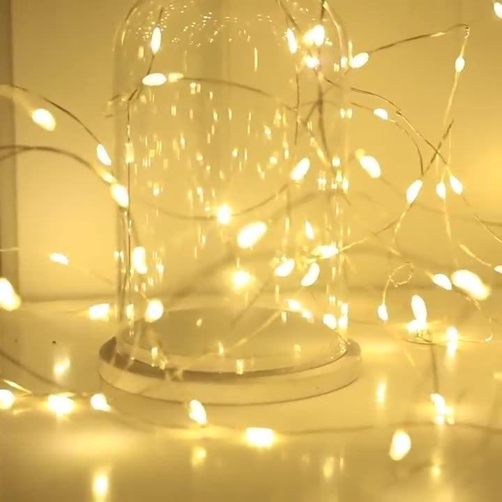 Multifunctional Waterproof LED Copper String Lights with Battery Box & USB Solar Power