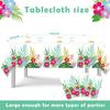 3 Pack Hawaiian Luau Tablecloths for Party Decoration, Hawaii Disposable Plastic Rectangular Table Covers, Aloha Tropical Palm Leaves Table Cloth,