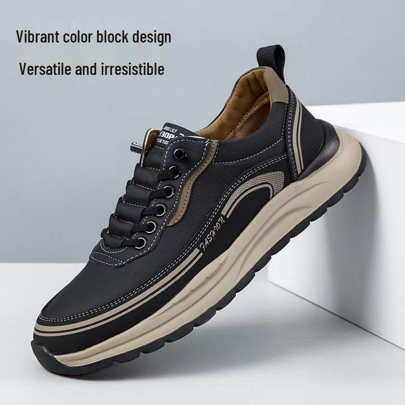 Men's Lightweight Breathable Dad Shoes - Soft Sole Casual Running Sneakers for Spring/Autumn 2025