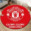 Manchester United F Round Area Rug,Carpet Rug for Living Room Bedroom Sofa Playroom Decor,Non-slip Floor Mat