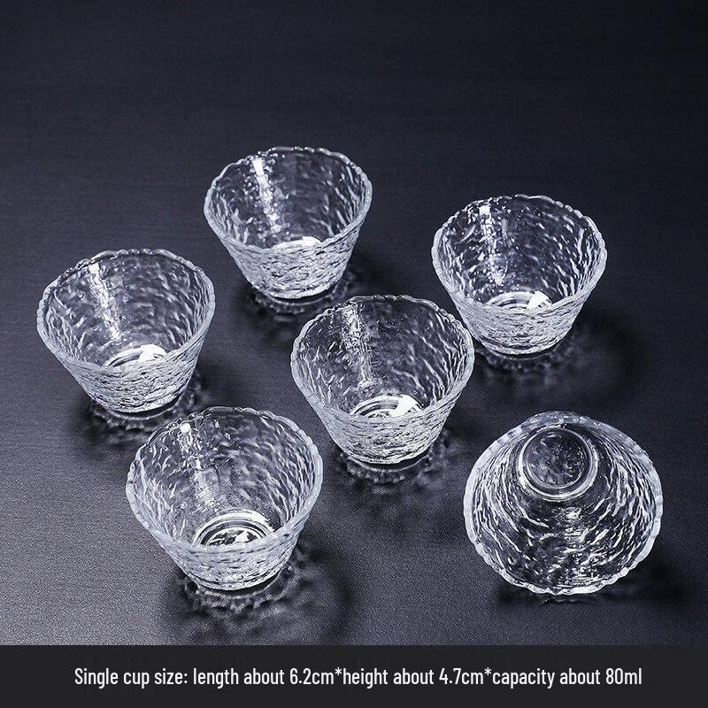 Chaxun Japanese Style Glass Tea Cup Set (Bark Texture)