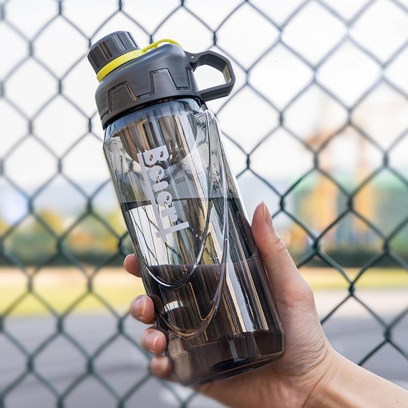1pc Durable 1 Liter Sports Bottle, Shatterproof & Easy Clean Wide Mouth, for Running Camping Fitness, BPA Free Plastic