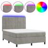Maison Exclusive - Sommier à lattes de lit matelas et LED Gris clair 140x200 cm