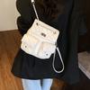New Fashion Trend Street Shot Rhombus Embroidery Thread Duma Backpack Women's Schoolbag