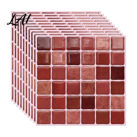 Waterproof Kitchen Backsplash Decal 10Pcs 3D Mosaic Wall Sticker Oil-Proof Tile Decal Peel And Stick Stickers Backsplash Self-Adhesive Bathroom