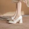Hot Selling 2025 French Style Heels Branded Pumps Bridal Shoes Mary Jane Sandals Ladies Sweet Comfortable Fashion Bride Retro