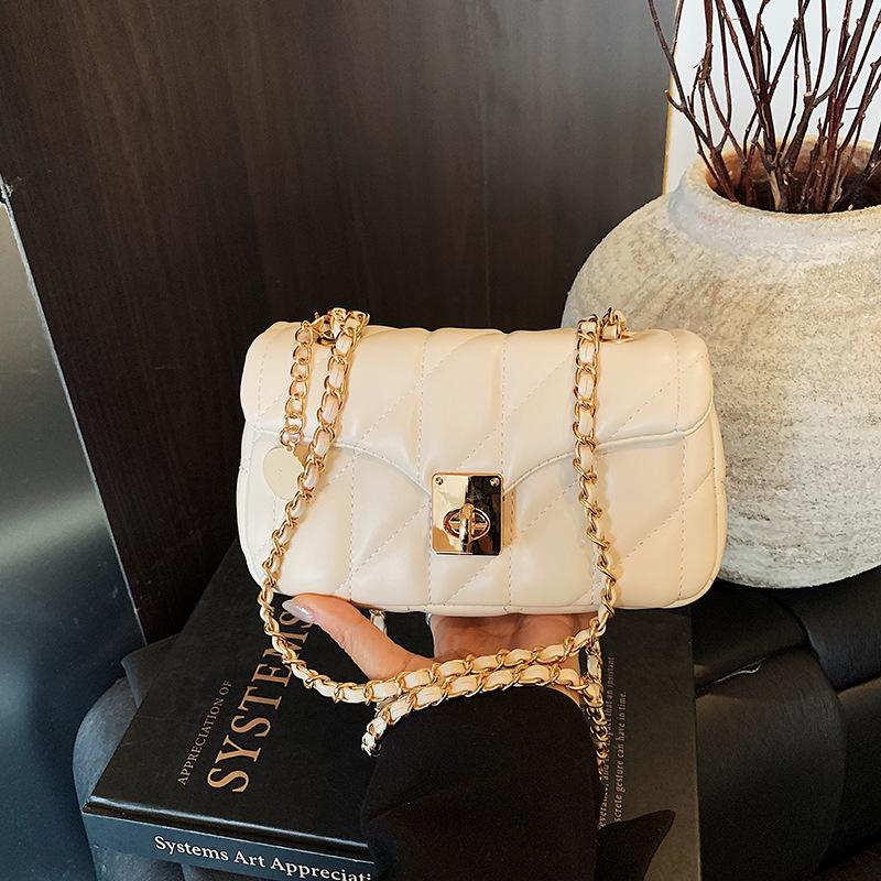 Textured casual handbag bag women's 2026 spring new diamond chain personalized shoulder messenger bag