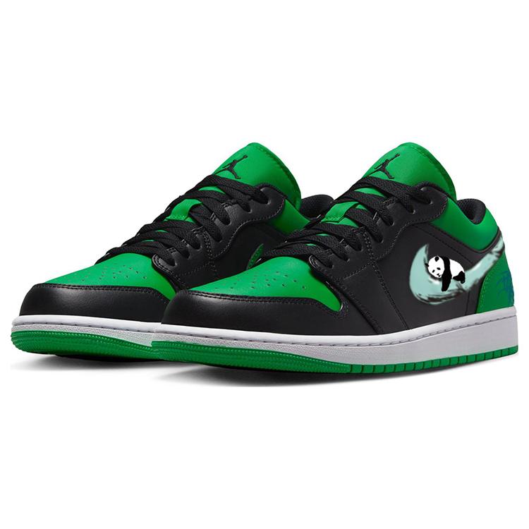 Jordan Air Jordan 1 Low Top Vintage Basketball Shoes Men's Green Black 553558-065(Team56-)