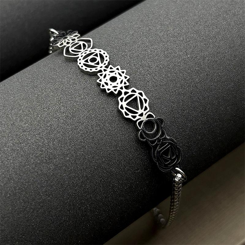 Yoga 7 Chakra Birth Flower Pendant Necklace for Women Girls Stainless Steel Gold Reiki Healing Amulet Jewelry Gift