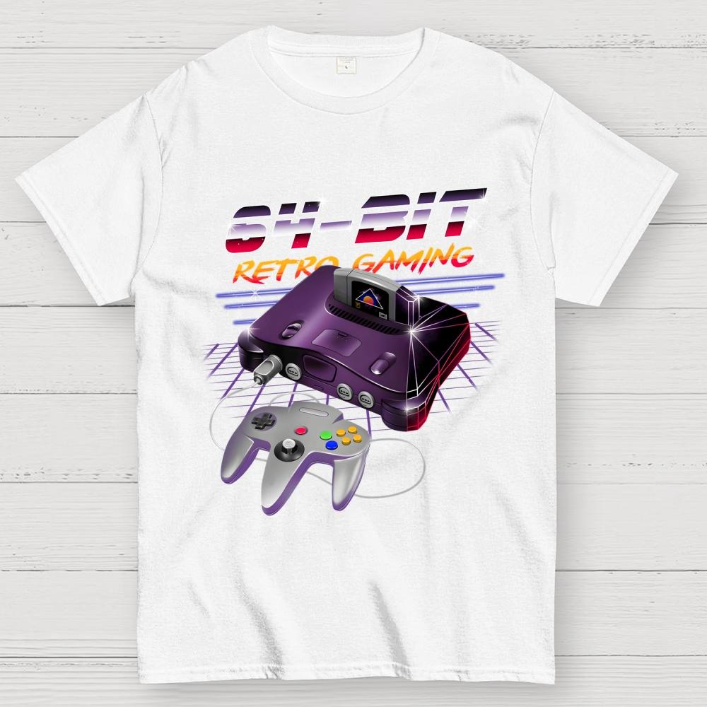 64-Bit Retro Gaming Cotton Summer Casual Cool Loose T-Shirt