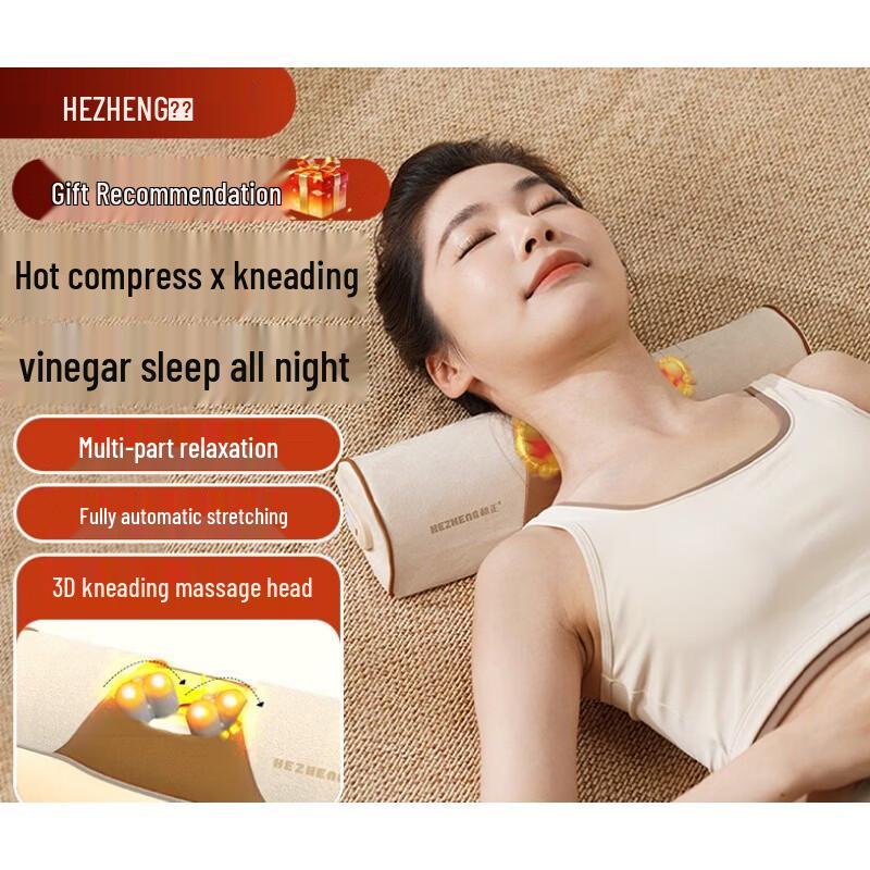 HEZHENG Cervical Massage Pillow with Heat & Support