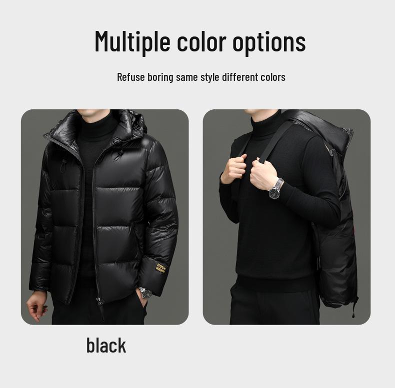 Black Gold Graphene Goose Down Jacket - Autumn/Winter Hooded Casual Fashion Outerwear
