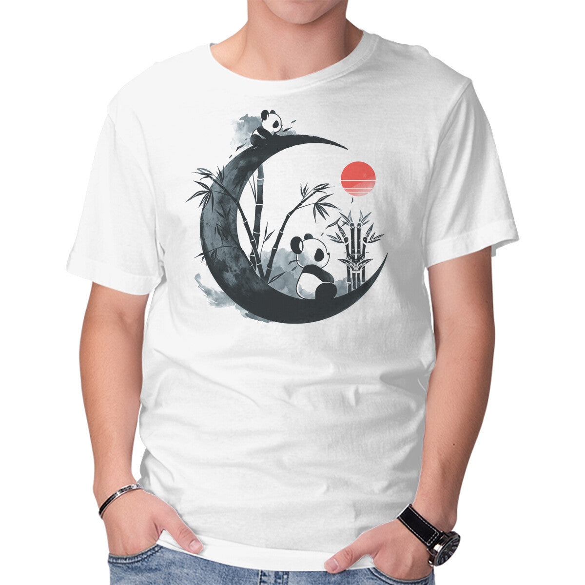 Unisex Crew Neck T-Shirt Panda Print Graphic Short Sleeve Casual Tee XXXL