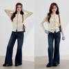 VICTORIA&VERA Women's Faux Two-Piece Cable Knit Cardigan V9016W14