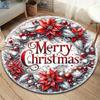 1 pièce Tapis Rond Doux, Absorbant et Antidérapant Joyeux Noël, Parfait pour l'Entrée, le Salon, la Décoration de la Chambre, Lavable en Machine Flanelle Mémoire F