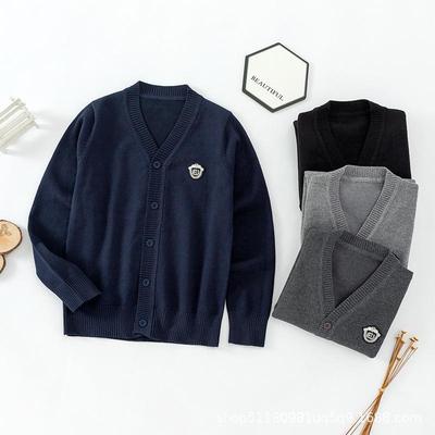Autumn Korean Style Kids' Cardigan: Boys' Sweater & Girls' Long Sleeve School Uniform