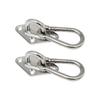 Hanging Mount Hardware Kit with Stainless Steel Pad Eye Plate and Snap Hook Set, 2 Pack 4-Hole Base for Wall Use