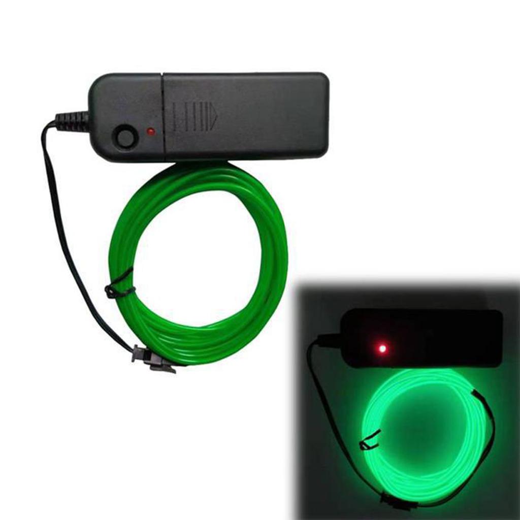 Cuttable Glowing Rope Lights Flexible Glow EL Wire Cable Neon Light Wire Noise Reduction with Battery Pack Enduring