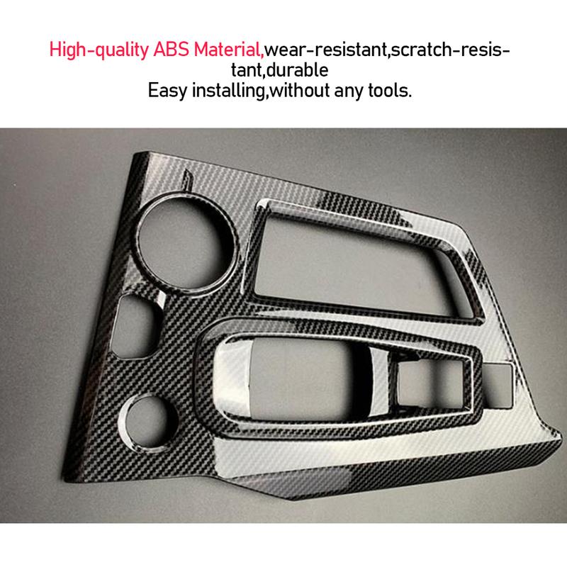 Car Gear Shift Panel Cover Decoration Trim Styling Carbon Fiber Silver For Peugeot 3008 GT 5008 2016- 2018 For Left Hand Driver