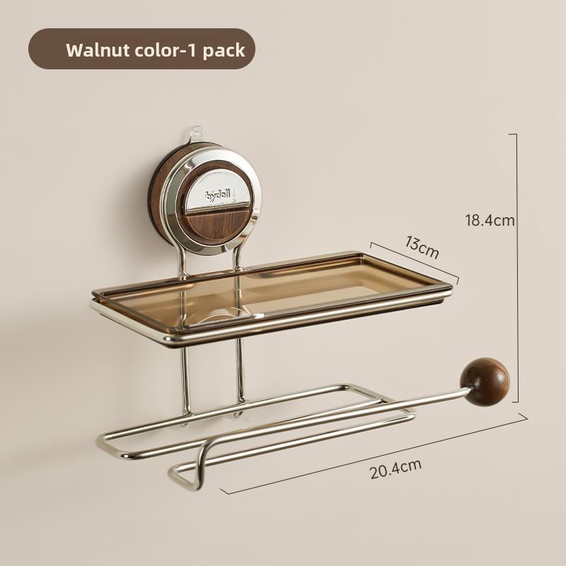 Bathroom Tissue Paper Rack, Multi-functional Wall-mounted Storage Rack, Non-drilling Suction Cup, Toilet Roll Paper Rack, Washroom Storage Rack Tissue paper style
