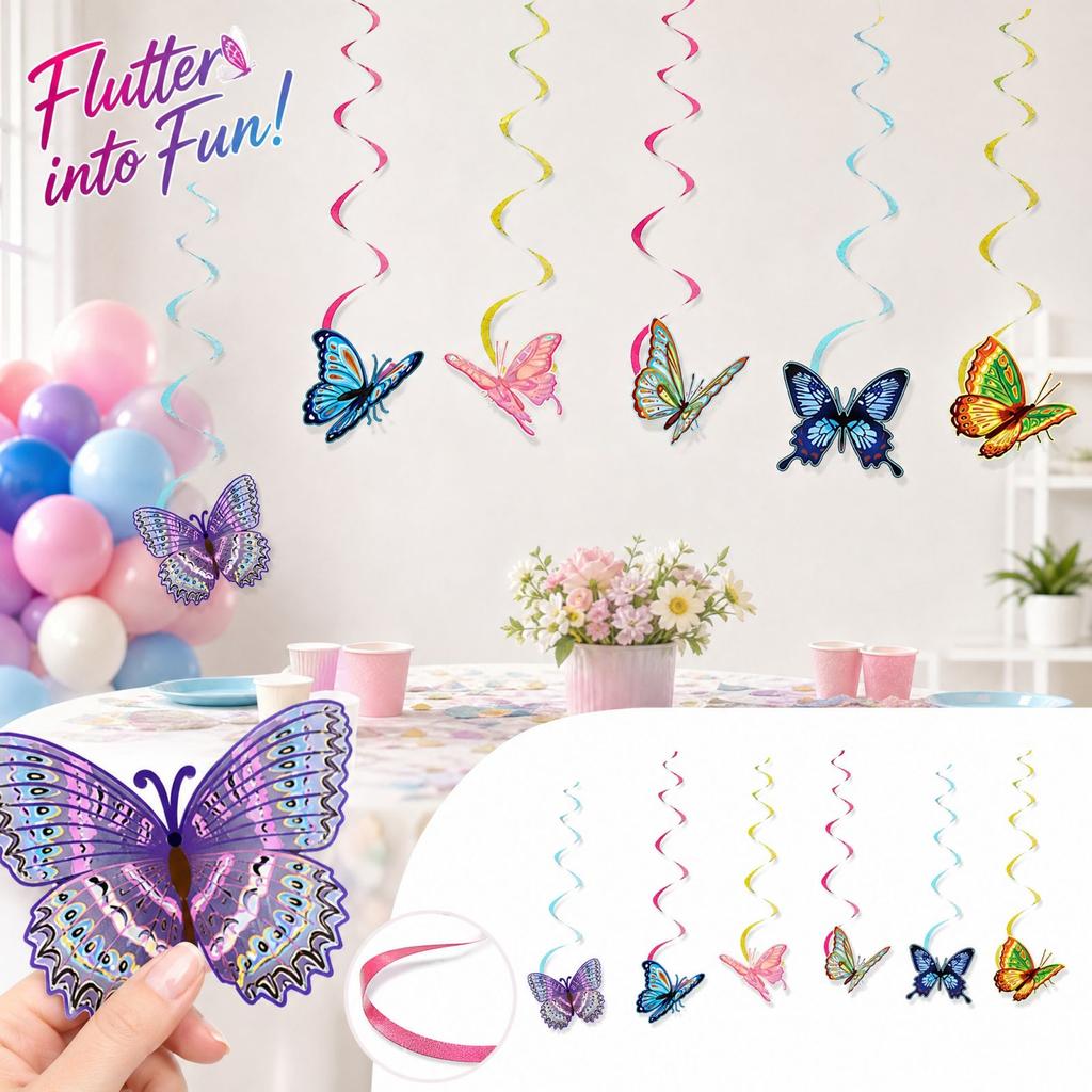 Colorful Butterfly Party Decorations for Birthday, Baby Shower and Wedding