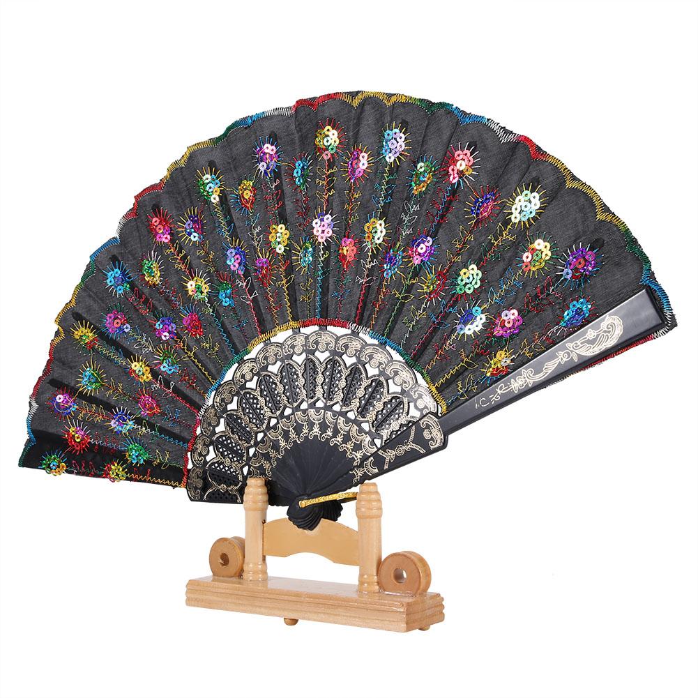 Supporto decorativo per ventaglio cinese Pratico supporto per display per ventaglio Supporto per ventaglio pieghevole in bambù(Colore del registro)