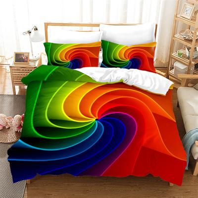 Superior Colorful Rainbow Duvet Cover Print Bedding Set King Size For Kid Teen Girls Microfiber Boho Comforter Cover Pillowcases