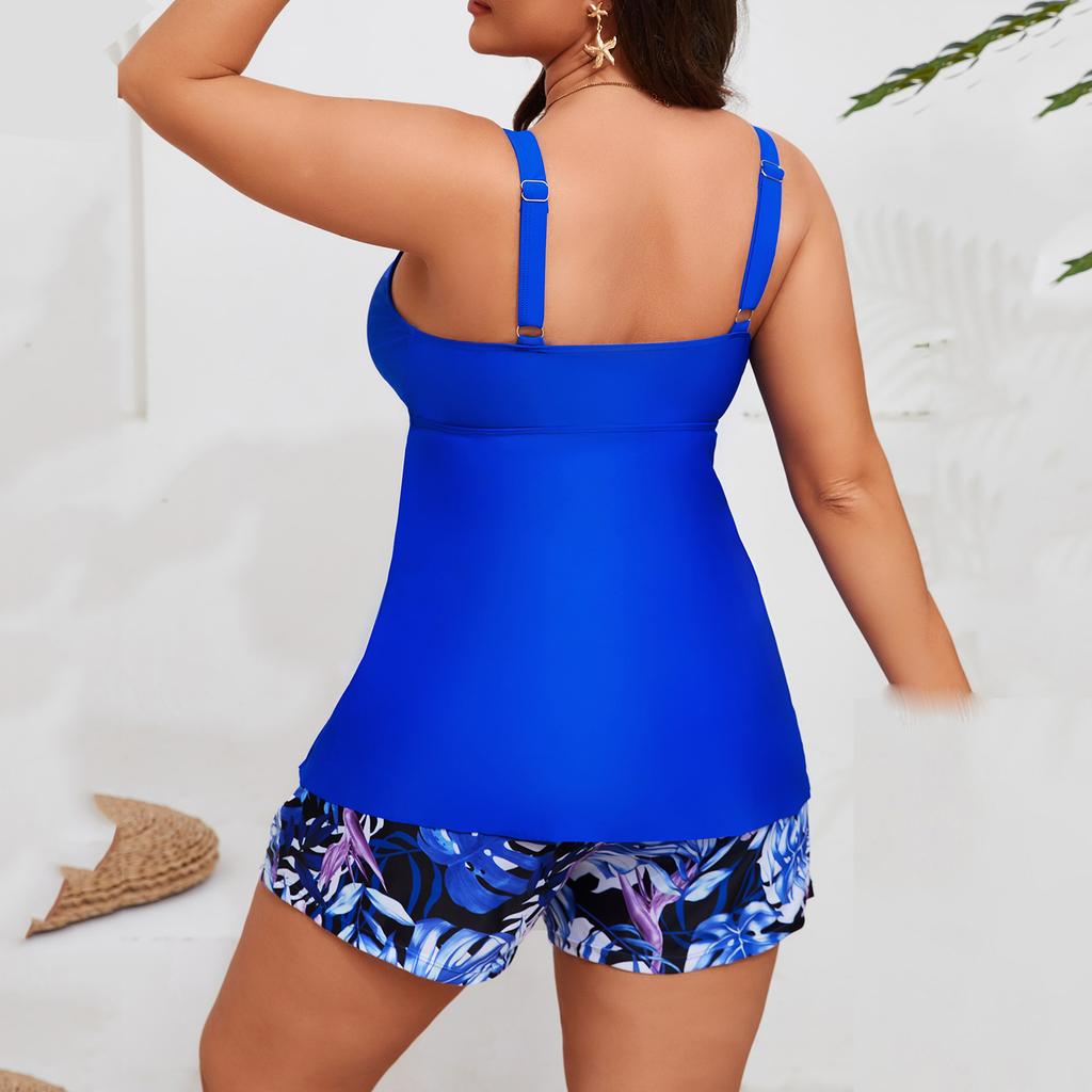 Women's Two-Piece Bikini Set Large Size Skirt Split Swimsuit