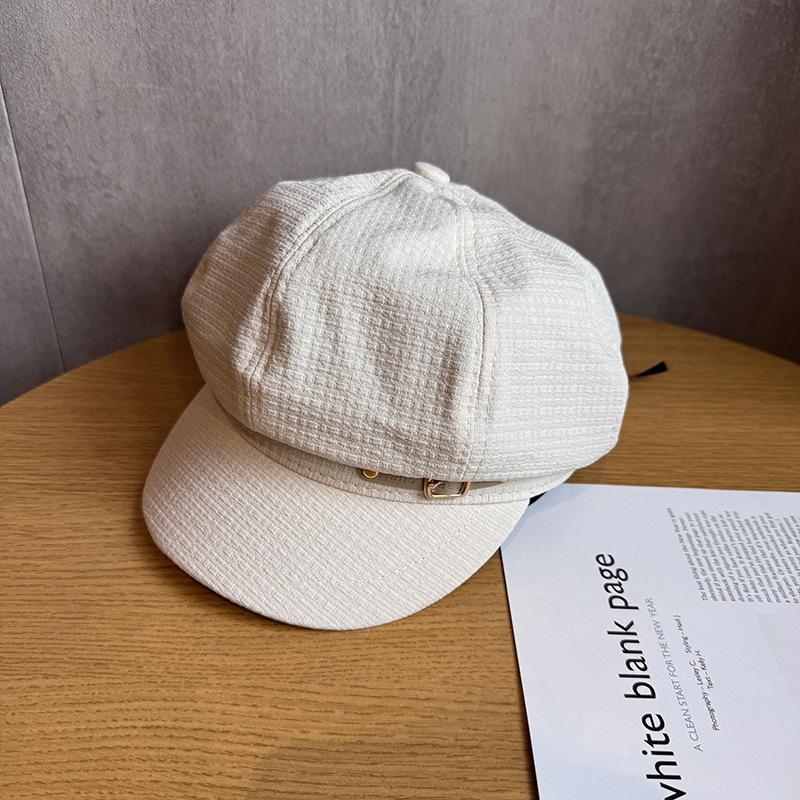 Autumn and winter hat women's retro hat fashion versatile cap small octagonal hat