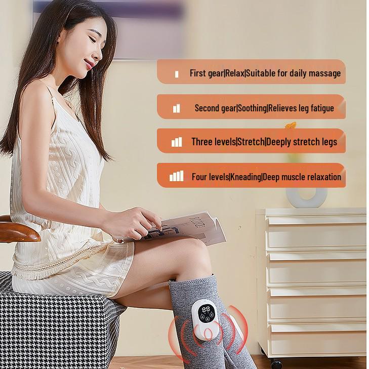 Cross-Border Electric Leg & Calf Massager with Heated Air Pressure Kneading Pads