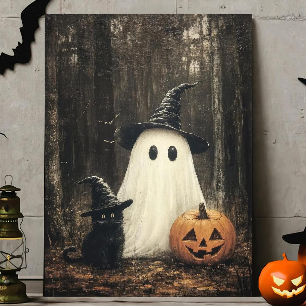 Orange Disco Pumpkin Prints and Posters, Retro Halloween Wall Arts, Fall Canvas Decoration, Wall Decor, No Frame