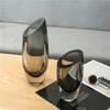 Gray Glass Vase Transparent Geometric Slanted Mouth Floral Vase Arranging Flowers Hydroponics Terrarium Flowerpot Vases Pots