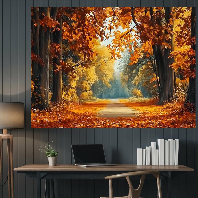 2D Plane, 1 Piece of Autumn Forest Scene Banner, Suitable for Family, Room and Party Background